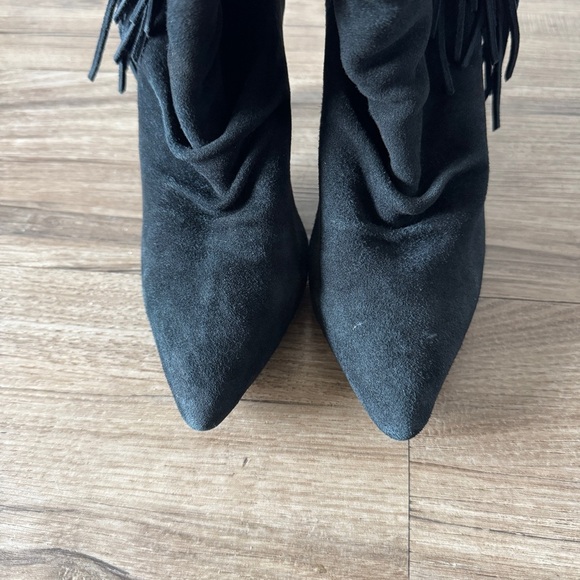 Raye black fringe pointed toe ankle boots suede leather size 38 - Picture 4 of 8
